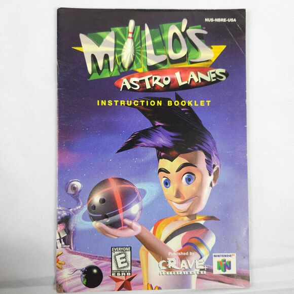 Milo's Astro Lanes Bowling N64 Nintendo 64 Instruction Booklet Manual *ONLY* - Picture 1 of 5